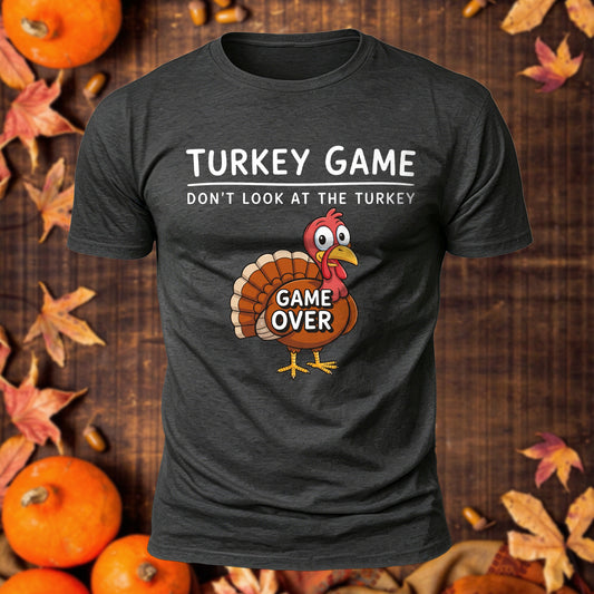 Turkey Game Printed Short Sleeve T-Shirt
