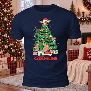 Monster Christmas Printed Casual Short Sleeve T-Shirt