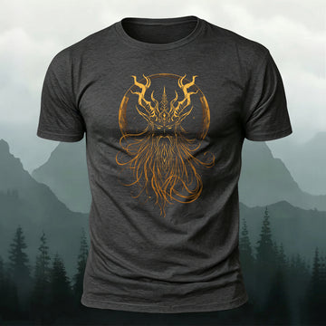 DTG Face Of Odin Printed Short Sleeve T-Shirt