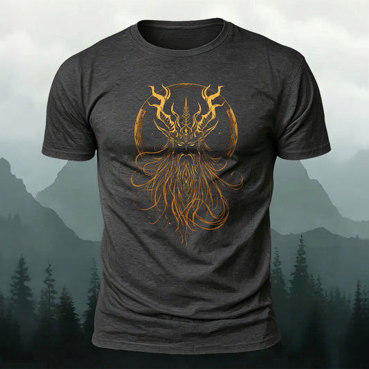 DTG Face Of Odin Printed Short Sleeve T-Shirt