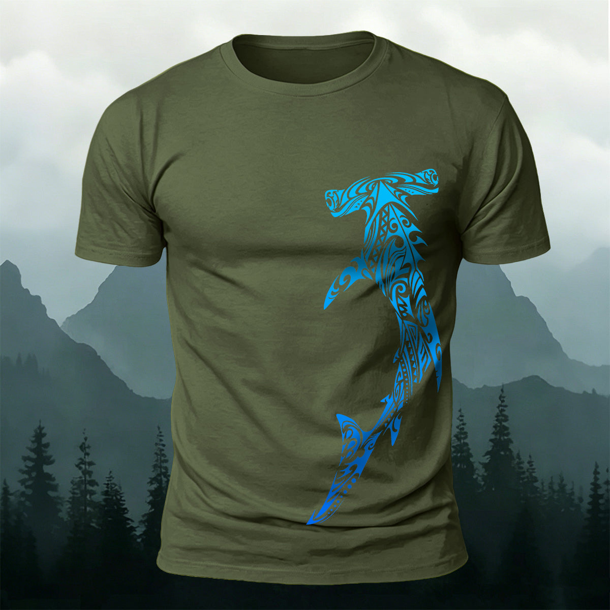 Tribal Hammerhead Shark Fashion Breathable Tee