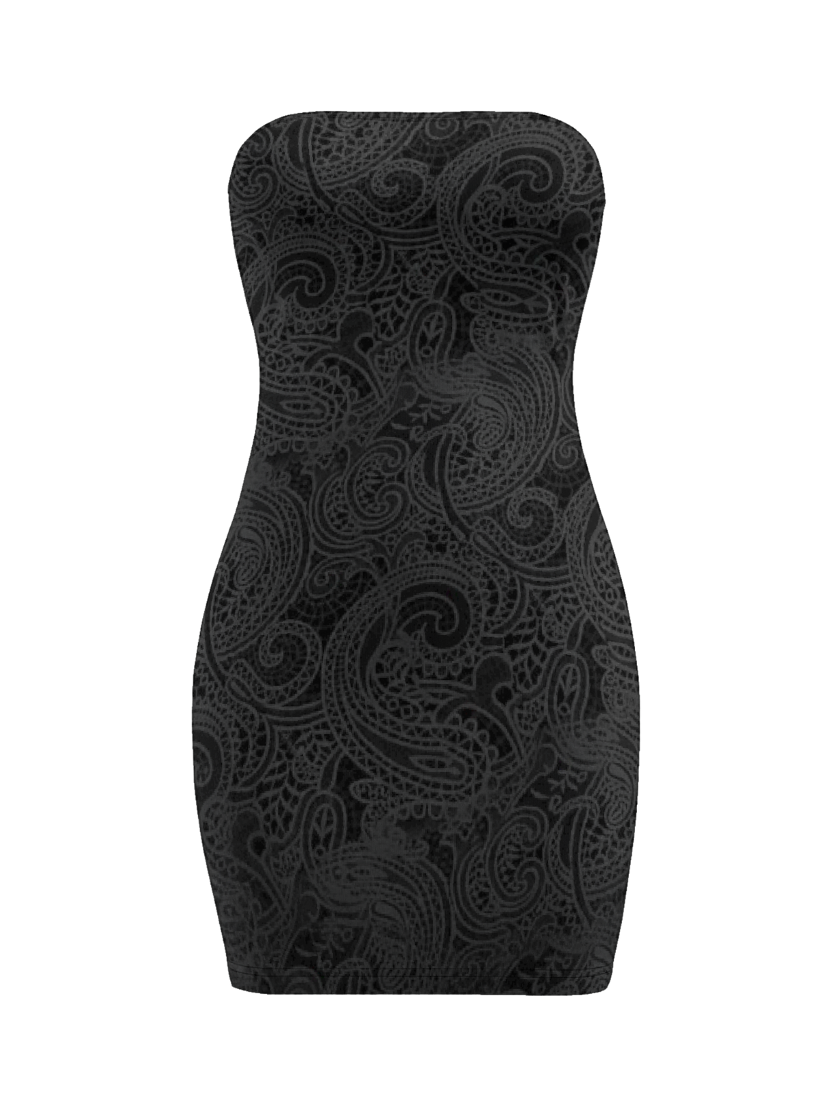 Dark Gothic Strapless Printed Bodycon Skirt