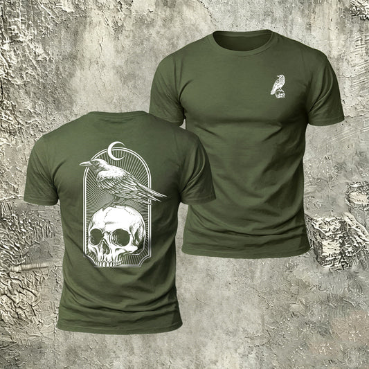 Skull Bird Casual Premium Cotton T-Shirt