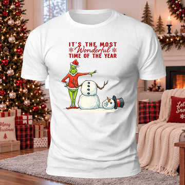 Most Wonderful Time Of The Year Printed Casual Short Sleeve T-Shirt
