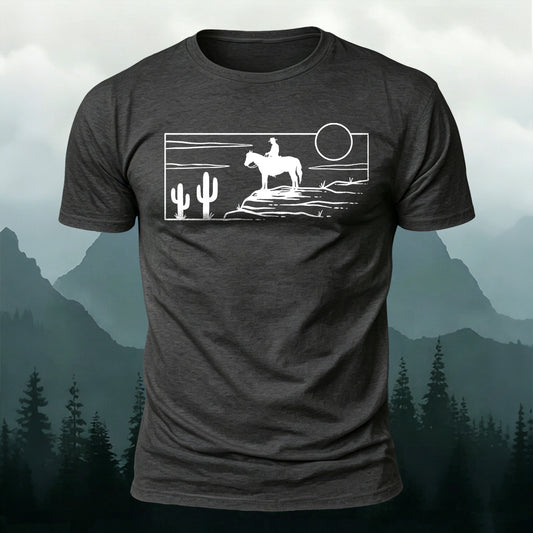 Soft Cotton Wild West Cowboy Casual T‑Shirt