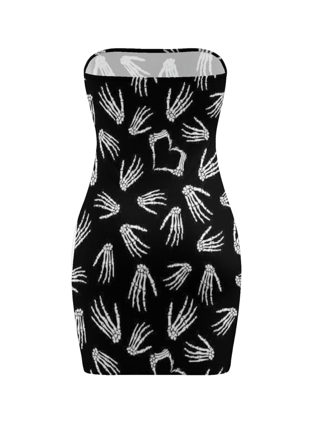 Trendy Gothic Skull Handprint Bodycon Dress