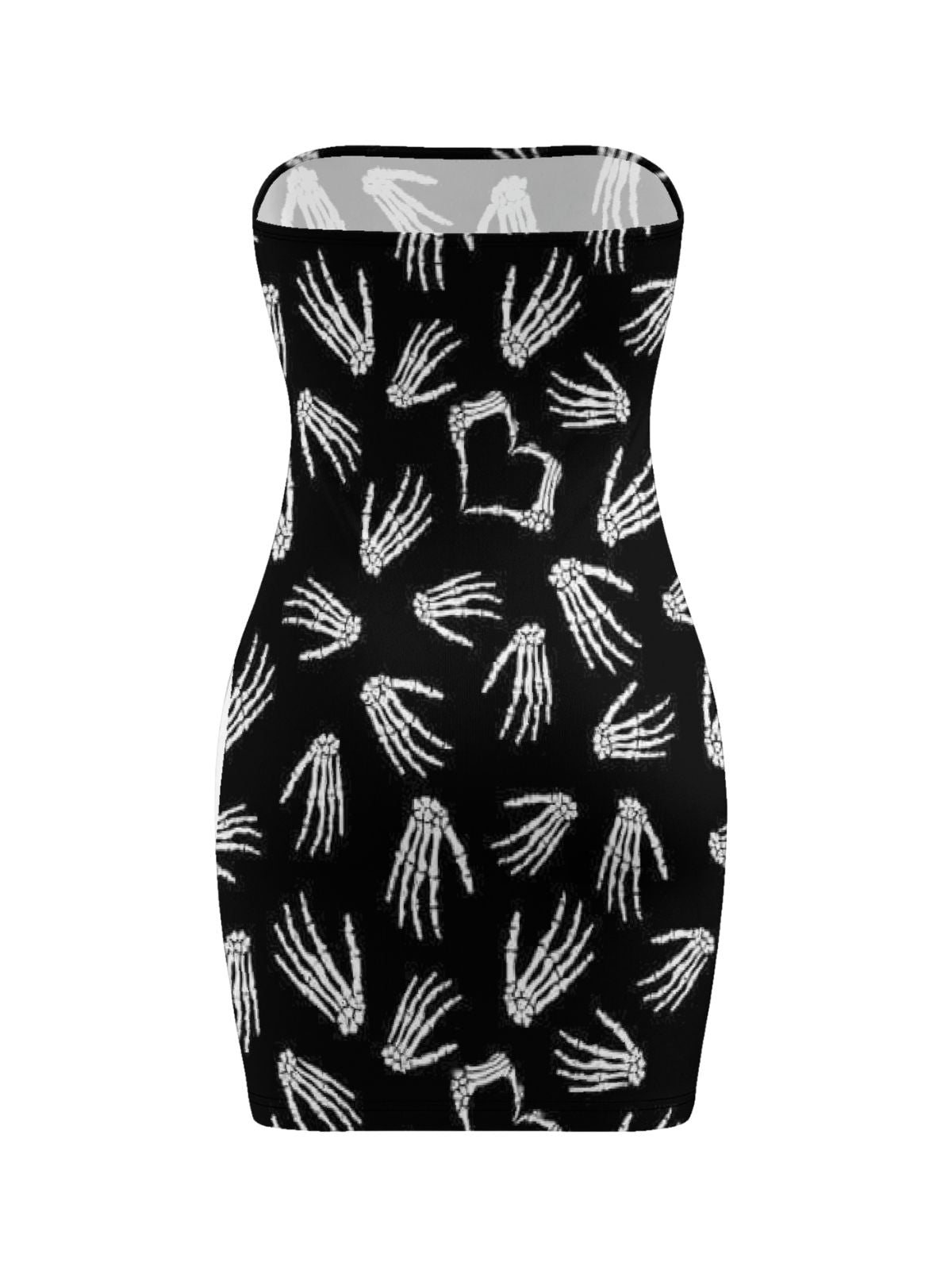 Trendy Gothic Skull Handprint Bodycon Dress