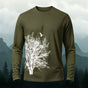 Minimalist Tree Pattern Natural Casual Long-Sleeve Cotton Tee