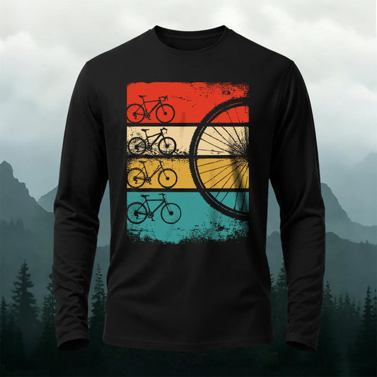 Bicycle Graphic Casual Long-Sleeve 100% Cotton T-Shirt