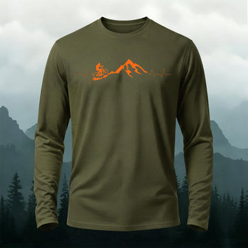Cycling Challenge Print Casual Long-Sleeve Cotton Tee