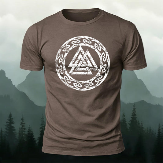 Viking Totem Printed Short Sleeve T-Shirt
