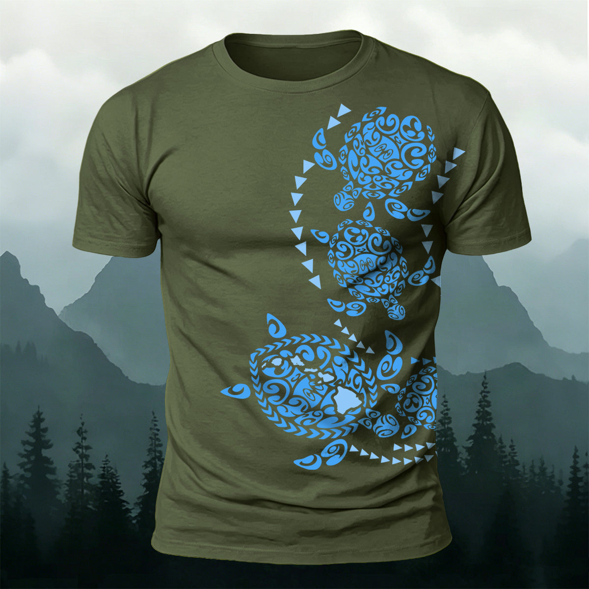 Geometric Turtle Casual Premium Cotton T-Shirt