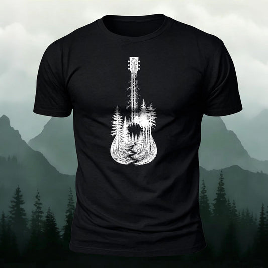 Forest & River Acoustic Guitar Printed T-Shirt