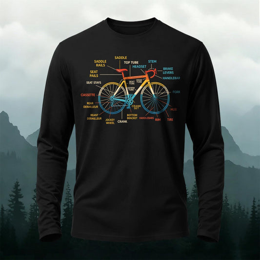 Bicycle Logo Minimalist Pattern Print Long-Sleeve T-Shirt
