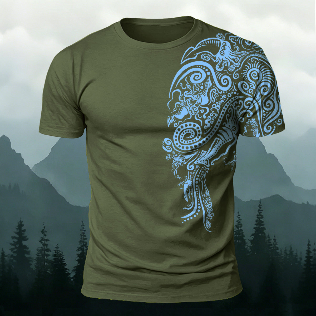 Marine Animal Graphic Fashion Casual T-Shirt
