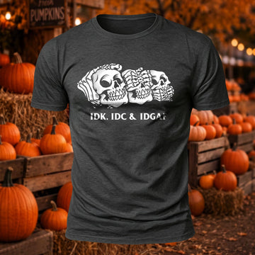 IDK IDC & IDGAF Printed Short Sleeve T-Shirt