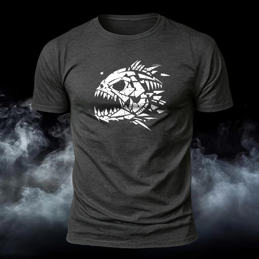 Piranha Bone Printed Short Sleeve T-Shirt