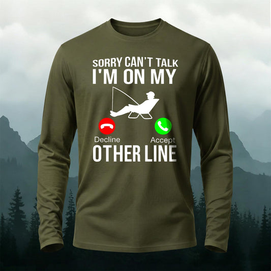 Obsessed with Fishing Pattern Style Long-Sleeve T-Shirt