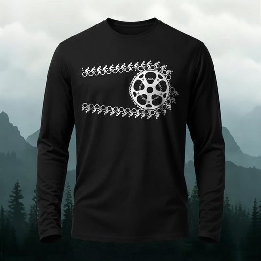 Artistic Cycling Casual Long-Sleeve 100% Cotton T-Shirt