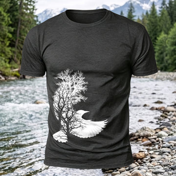 DTG Crow Forest Printed Short Sleeve T-Shirt