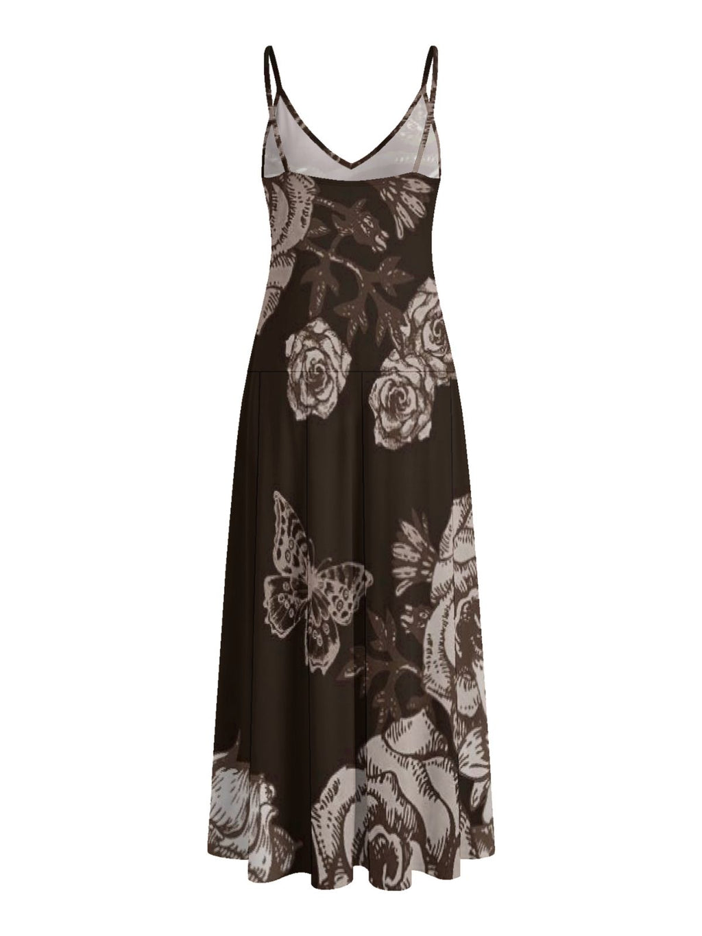 Vintage Rose Elegant Strapless Maxi Dress