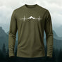 Minimalist Line Print Casual Long-Sleeve 100% Cotton T-Shirt
