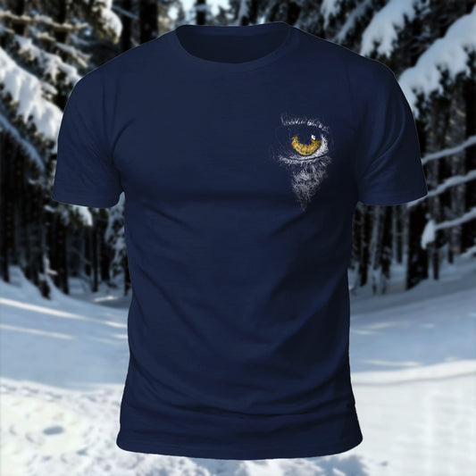 DTG Line Art Eye Printed Short Sleeve T-Shirt