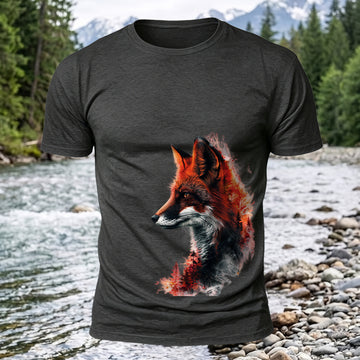 DTG Fox Wooded Hill Printed Short Sleeve T-Shirt
