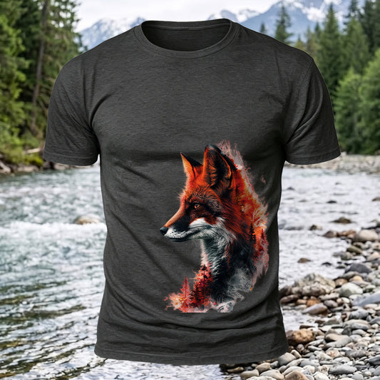 DTG Fox Wooded Hill Printed Short Sleeve T-Shirt