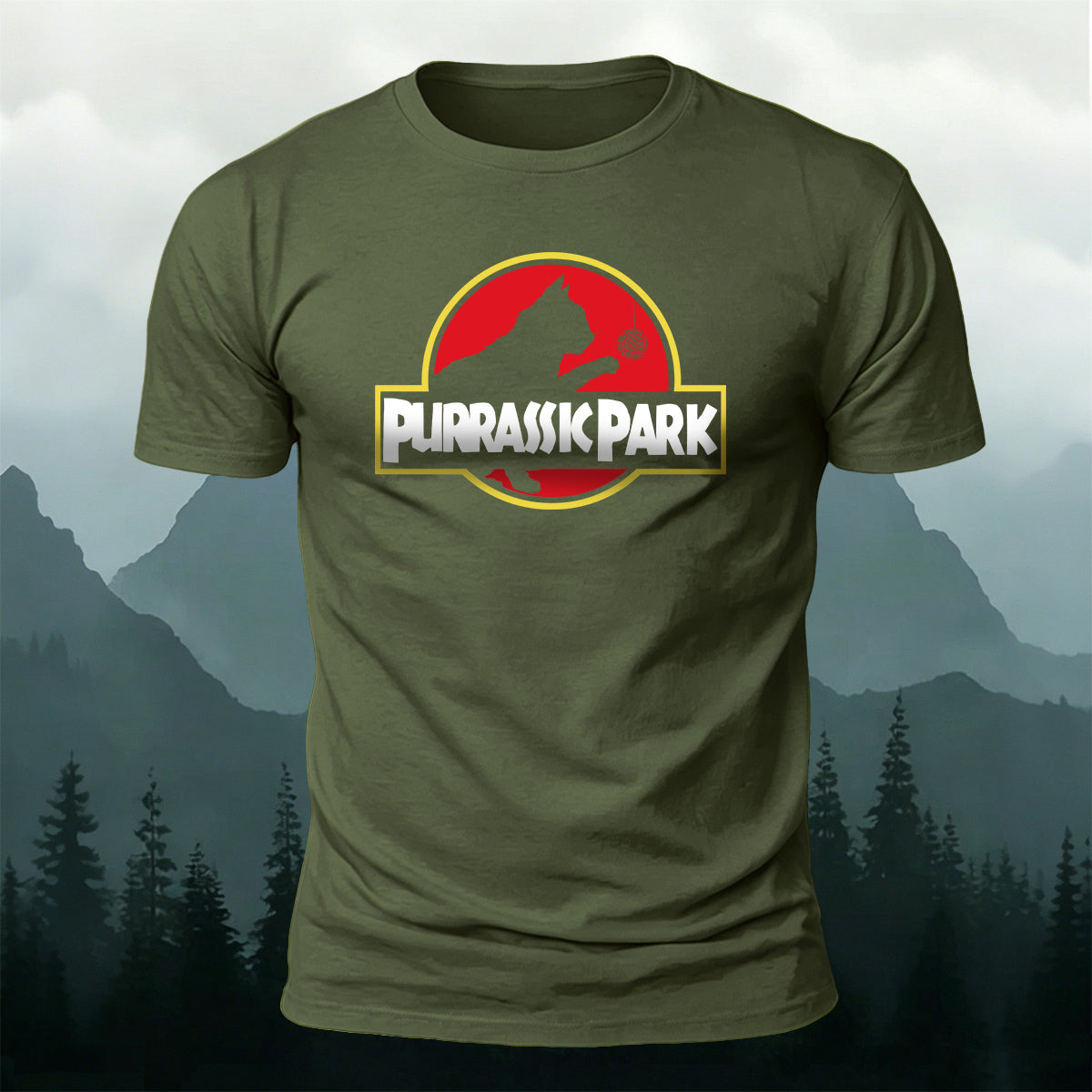 Combed Cotton Purrassk Park Crew Neck T-Shirt