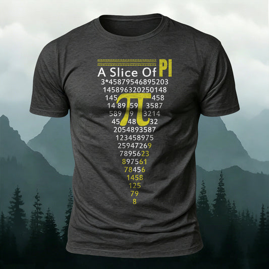 Soft Cotton Funny Pi Pizza Graphic Casual T‑Shirt