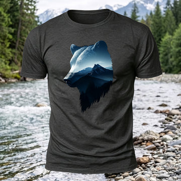 Bear Head Printed Short Sleeve T-Shirt