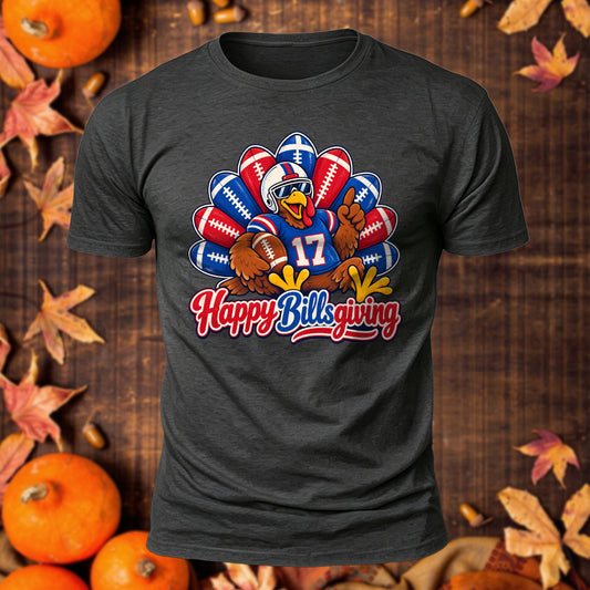 Happy Billsgiving Printed Short Sleeve T-Shirt