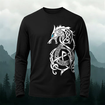 Sublimation Dragon Totem Casual Long-Sleeve Cotton Tee