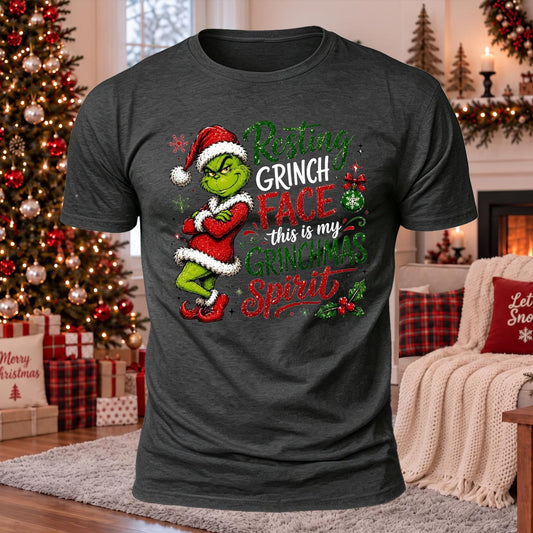 This Is My Christmas Spirit Printed Casual Short Sleeve T-Shirt
