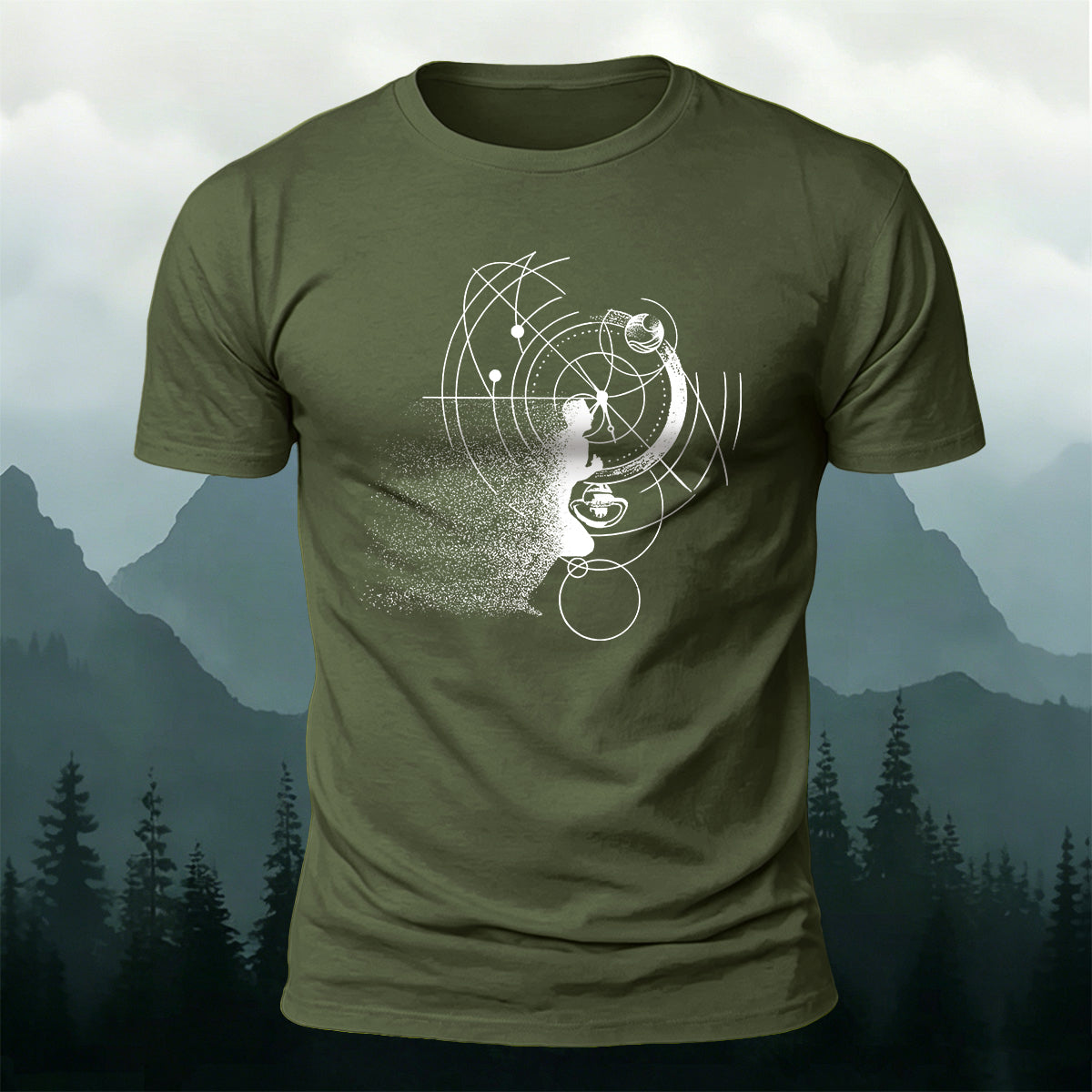 Running Line Print Outdoor 100% Cotton T-Shirt