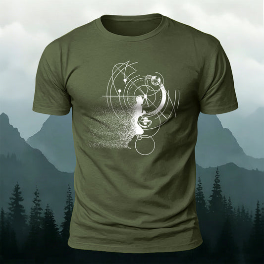Running Line Print Outdoor 100% Cotton T-Shirt