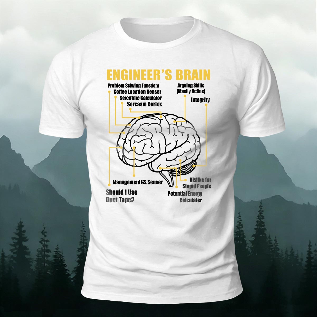 Fun Brain Graphic Casual 100% Cotton T-Shirt