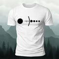 Solar System Silhouette Print  Casual  Cotton T-Shirt white