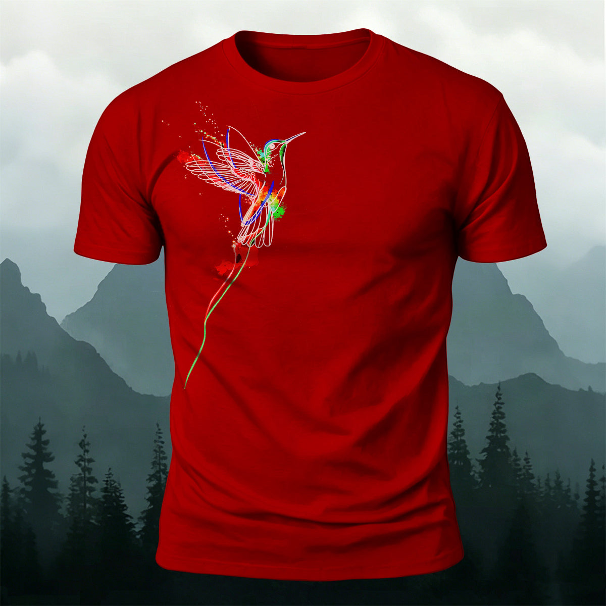 Colorful Flying Bird Natural Style 100% Cotton T-Shirt