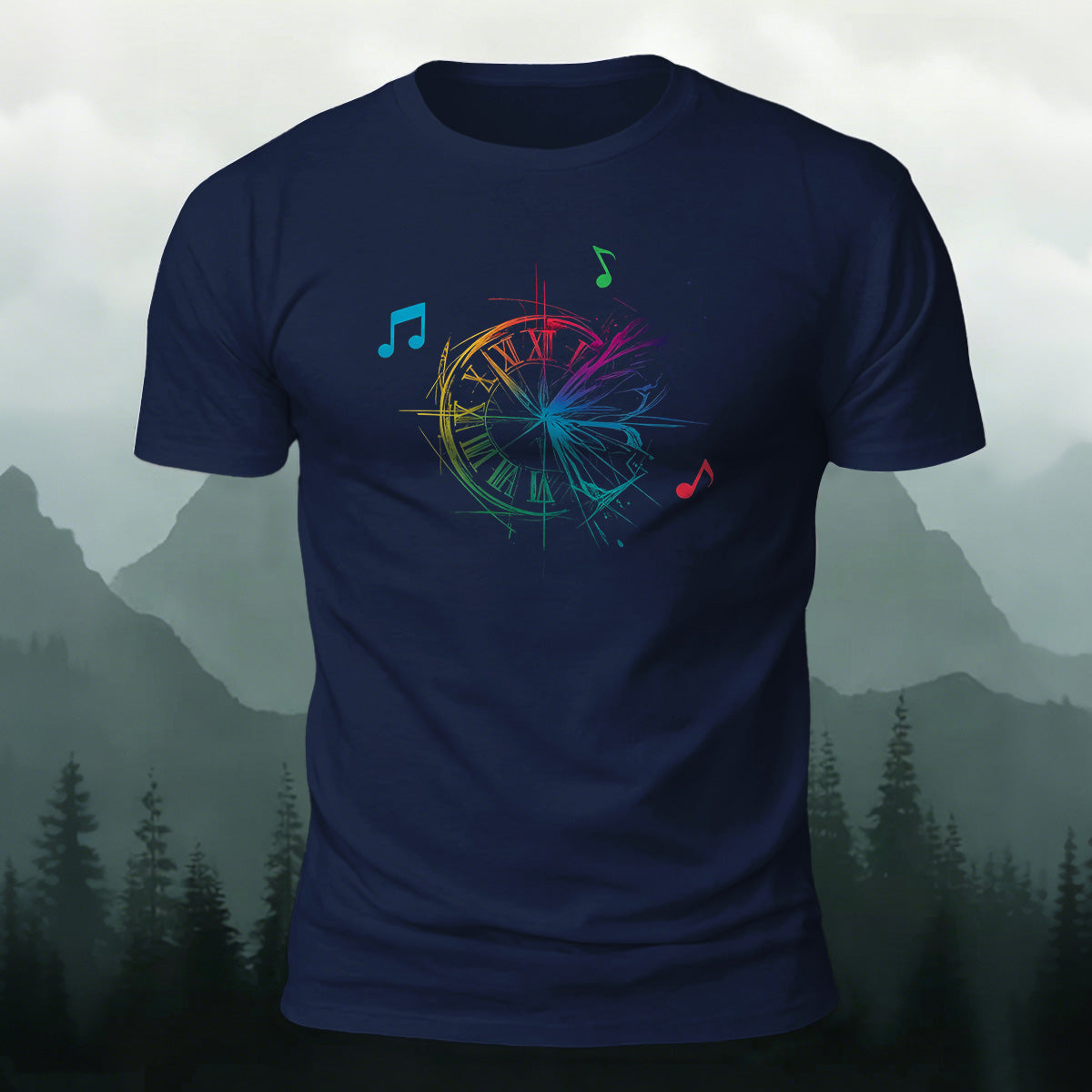 Musical Note Pattern Simple Outdoor Style Casual T-Shirt