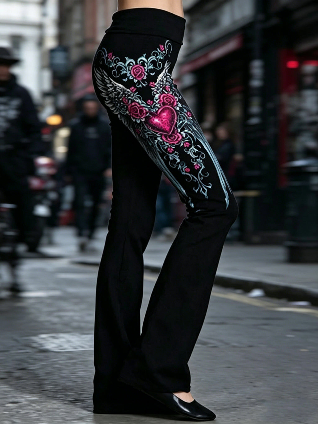 Printed Sexy Slim Fit Stretch Flared Pants