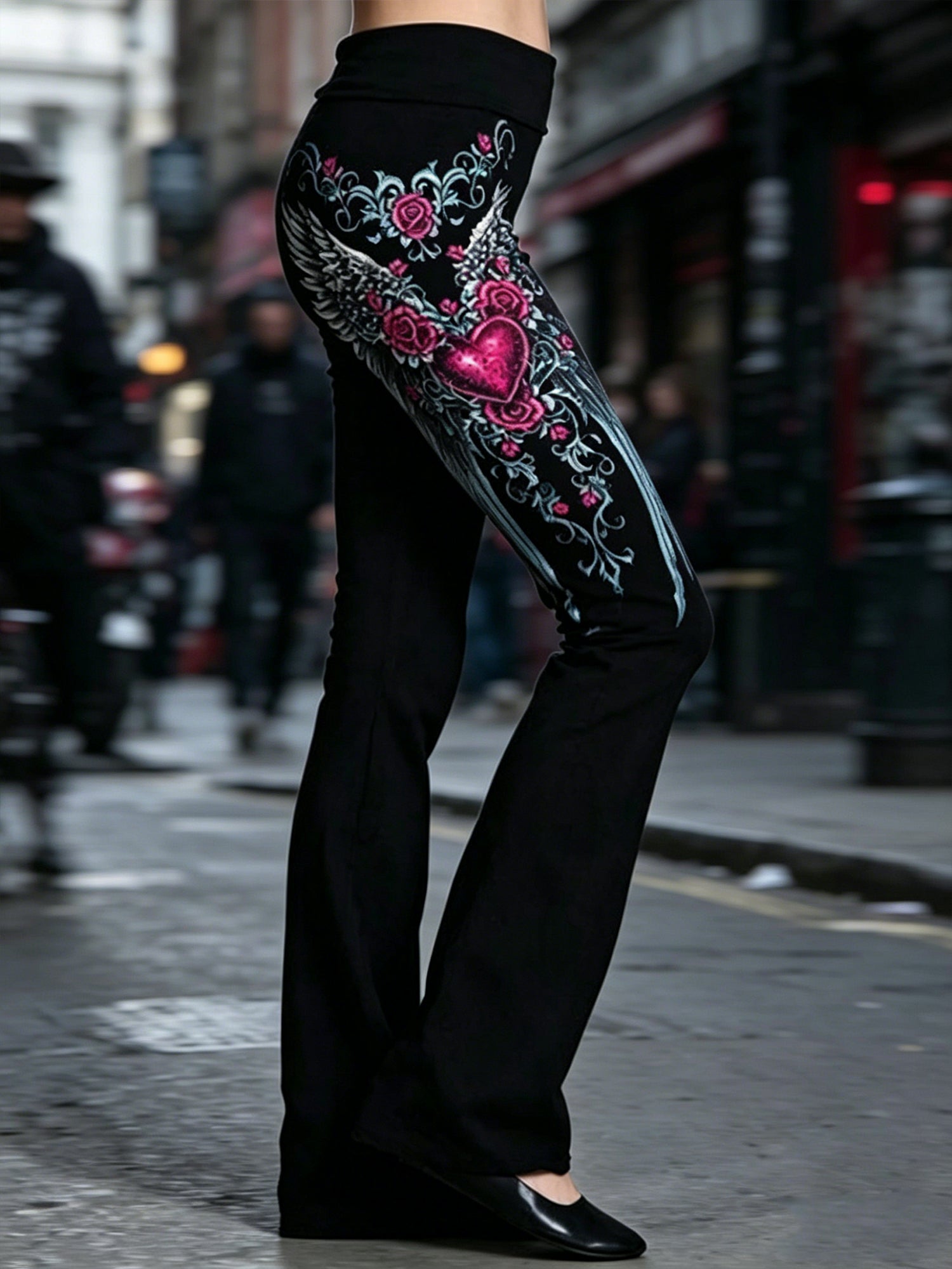 Printed Sexy Slim Fit Stretch Flared Pants