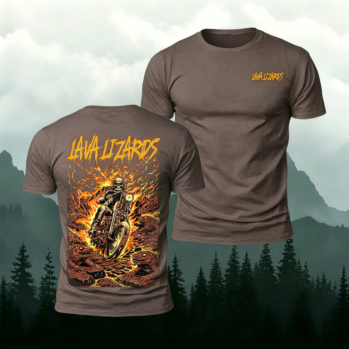 Black Metal-Style Print Casual Cotton T-Shirt
