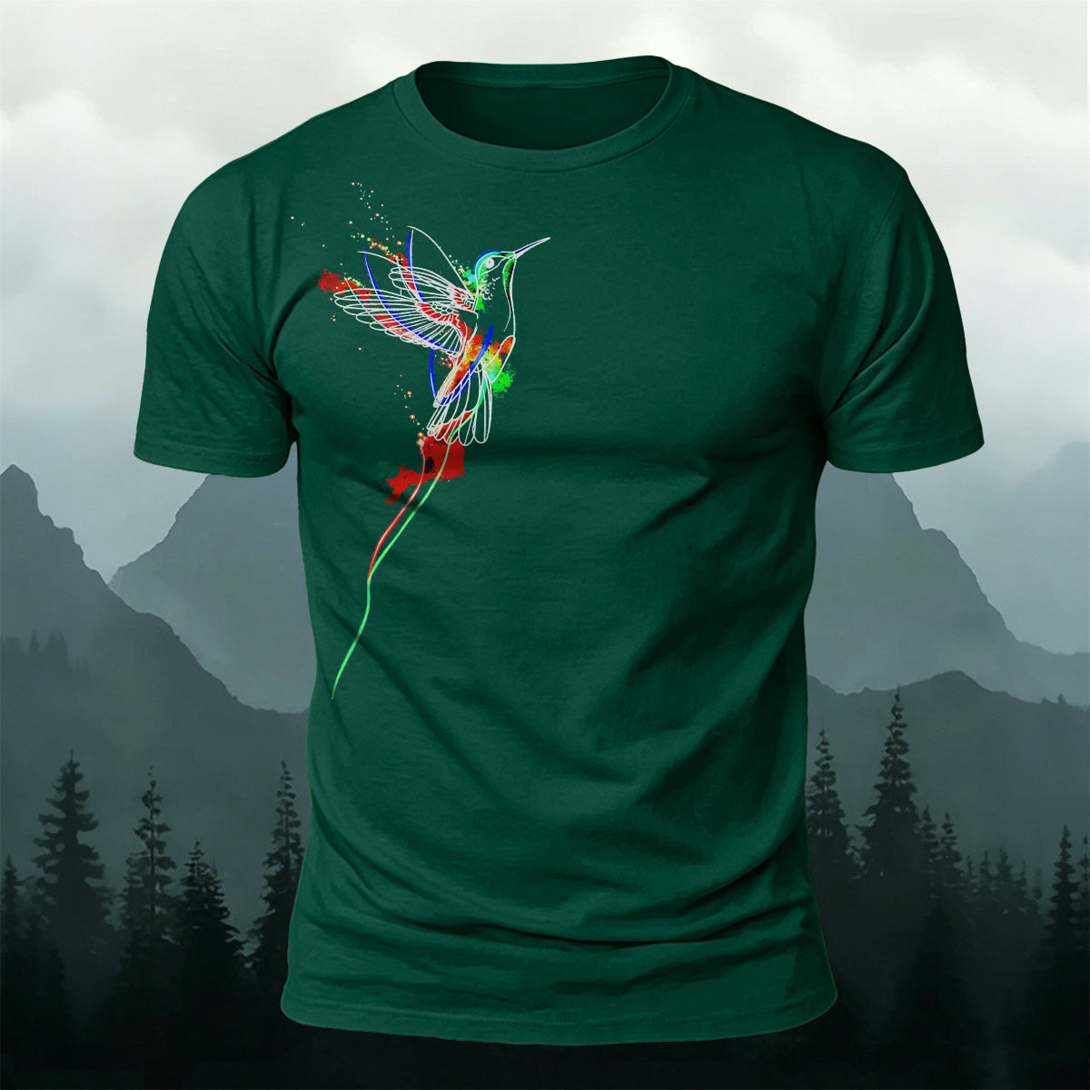 Colorful Flying Bird Natural Style 100% Cotton T-Shirt