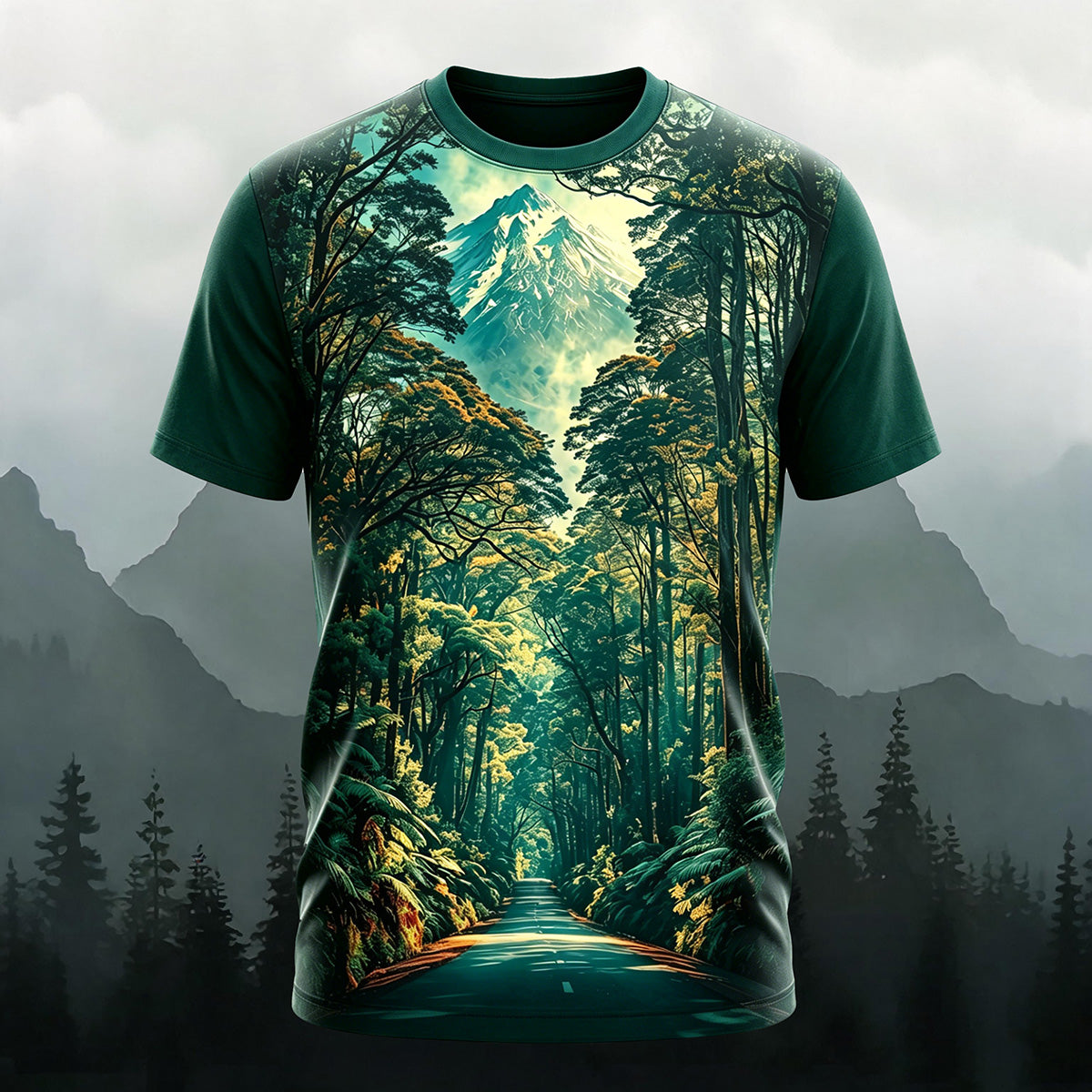 Nature Forest Print Casual Fashion T-Shirt
