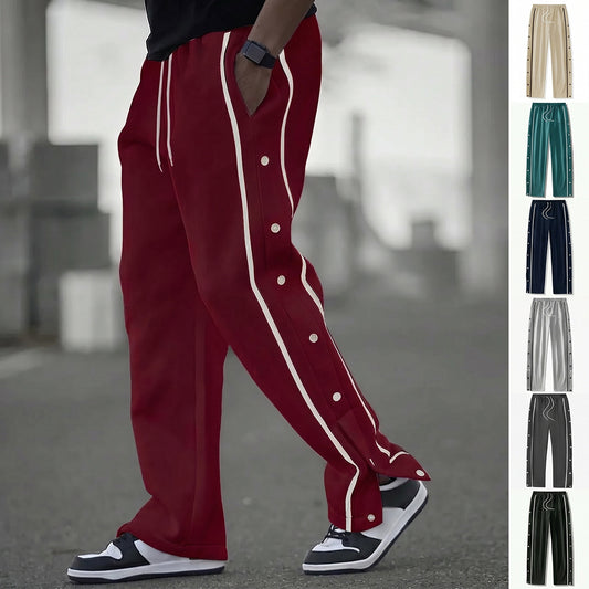Buttoned Trendy Trend Retro Casual Jogger Pants