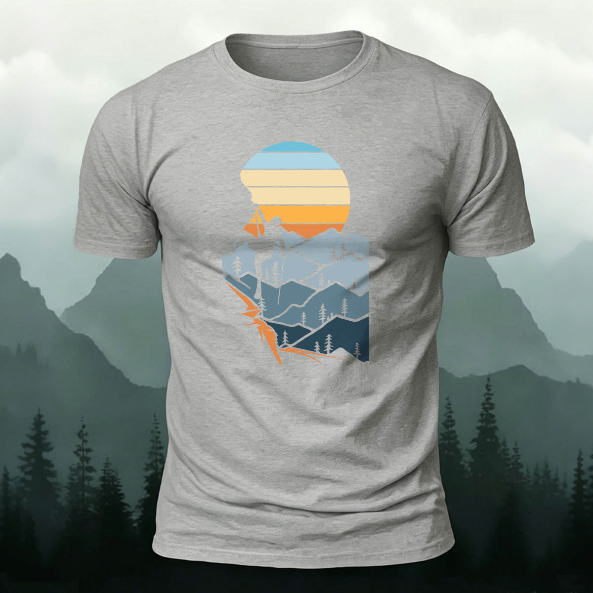 Outdoor Hiking Enthusiasts Adventure Print Cotton Tee