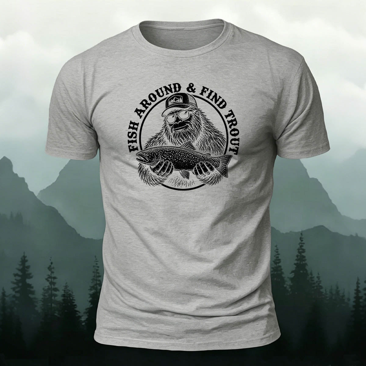 Trout Print Personalized Outdoor 100% Cotton T-Shirt