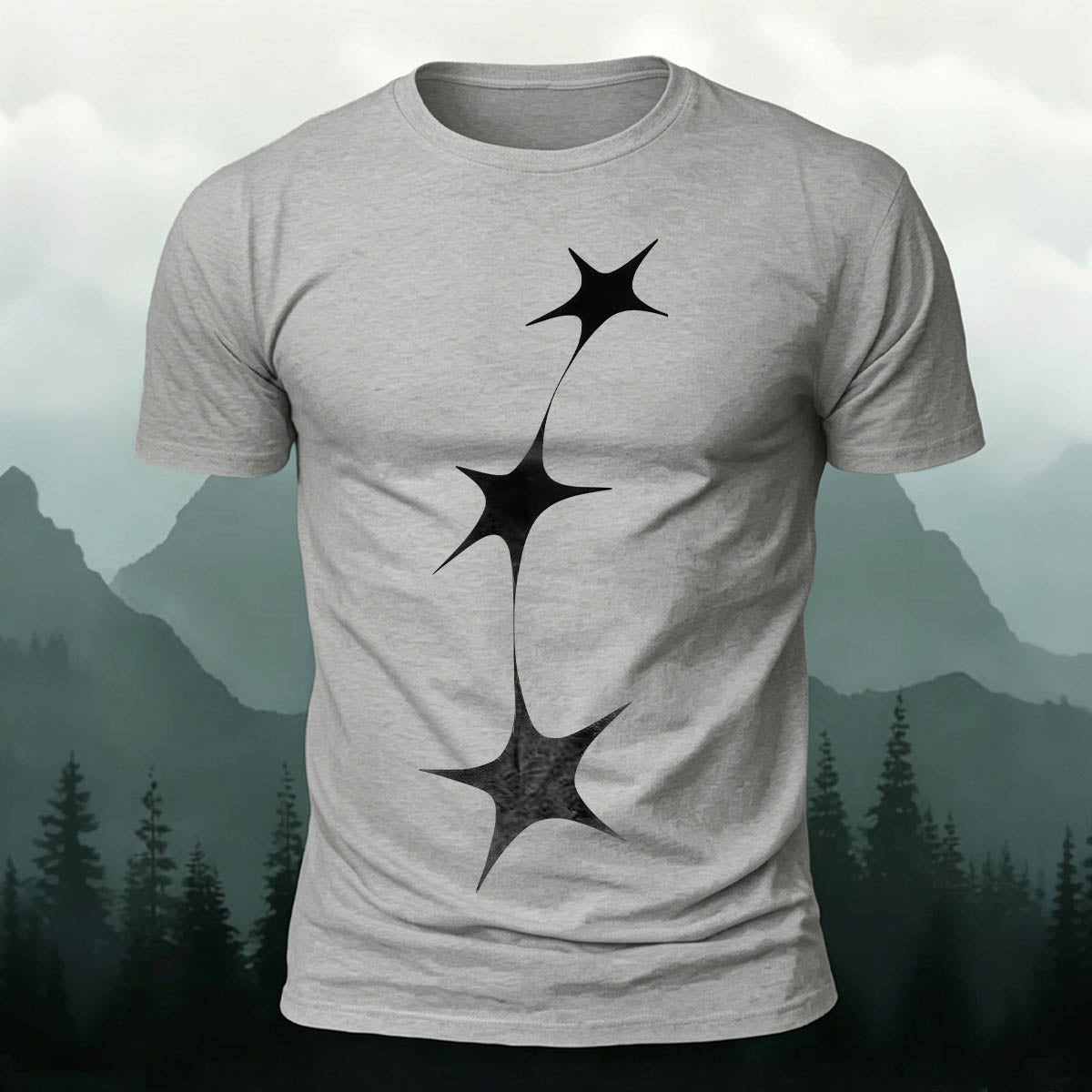 String of Stars Print Versatile Cotton T-Shirt